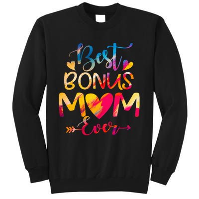 Best Bonus Mom Ever Tie Dye funny Mother's Day Tall Sweatshirt