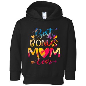 Best Bonus Mom Ever Tie Dye funny Mother's Day Toddler Hoodie