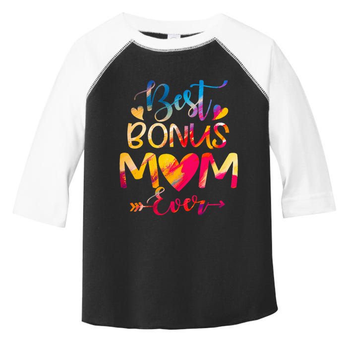 Best Bonus Mom Ever Tie Dye funny Mother's Day Toddler Fine Jersey T-Shirt