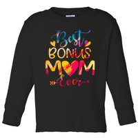 Best Bonus Mom Ever Tie Dye funny Mother's Day Toddler Long Sleeve Shirt