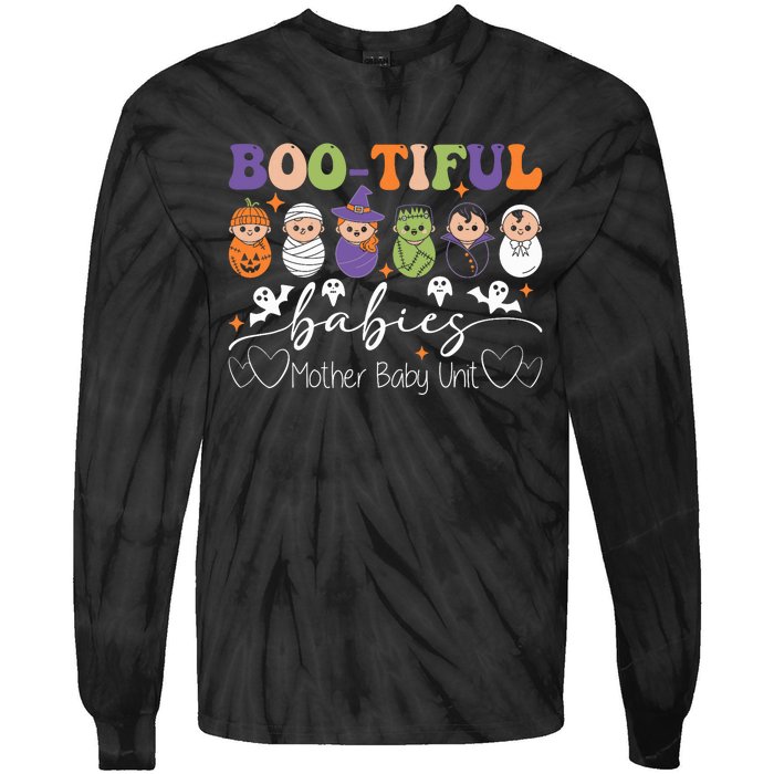 Bootiful Babies Mother Baby Nurse Halloween Postpartum Nurse Tie-Dye Long Sleeve Shirt