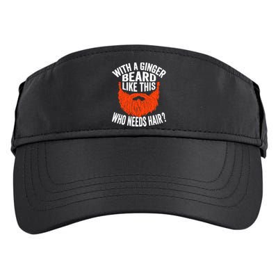Bearded Bald Man Ginger Beard Funny Sarcastic Saying Adult Drive Performance Visor