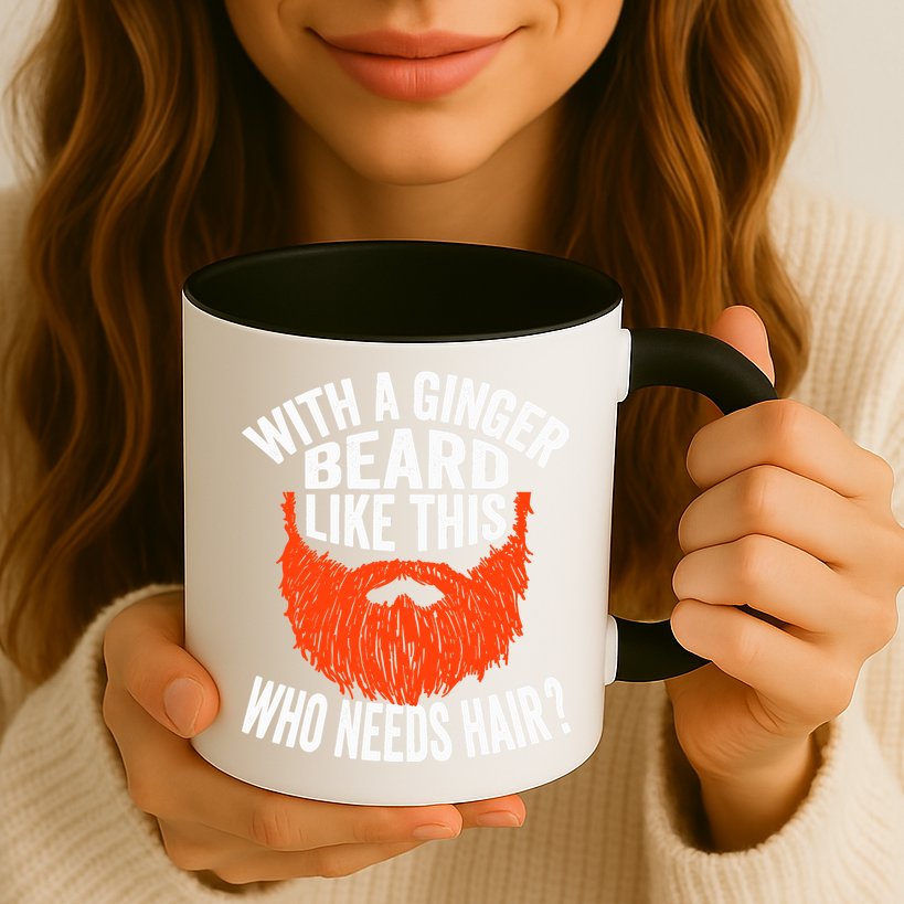 Bearded Bald Man Ginger Beard Funny Sarcastic Saying Mug