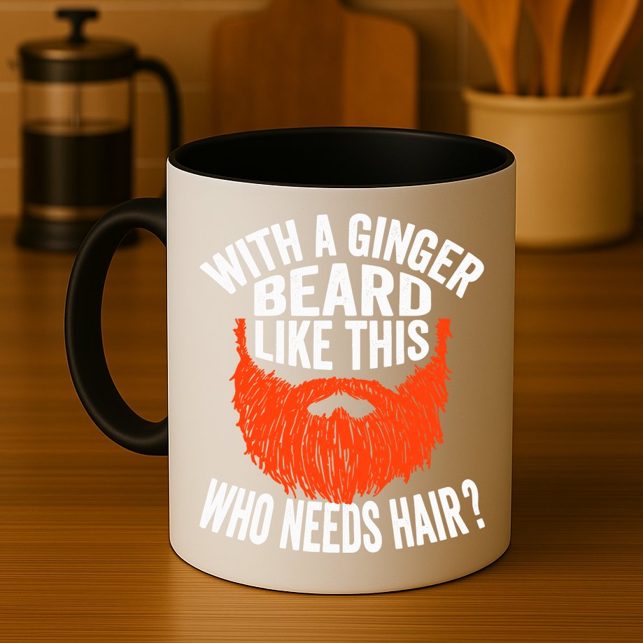 Bearded Bald Man Ginger Beard Funny Sarcastic Saying Mug
