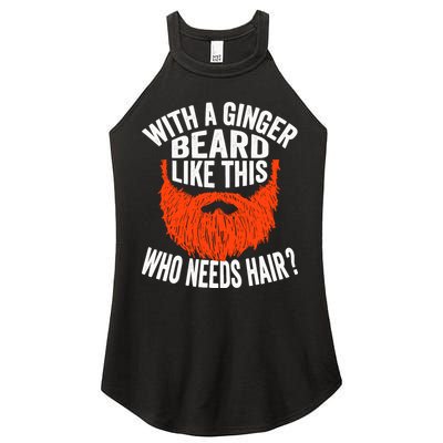 Bearded Bald Man Ginger Beard Funny Sarcastic Saying Women's Perfect Tri Rocker Tank