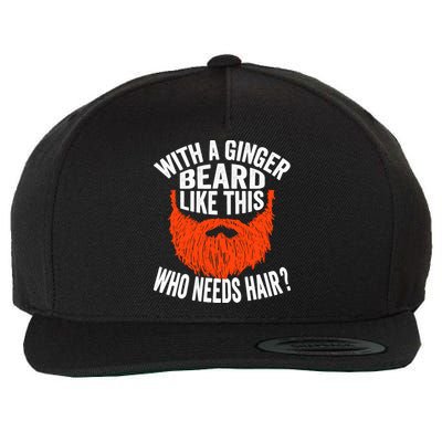 Bearded Bald Man Ginger Beard Funny Sarcastic Saying Wool Snapback Cap