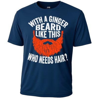 Bearded Bald Man Ginger Beard Funny Sarcastic Saying Performance Shirt