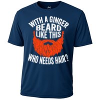 Bearded Bald Man Ginger Beard Funny Sarcastic Saying Performance Shirt