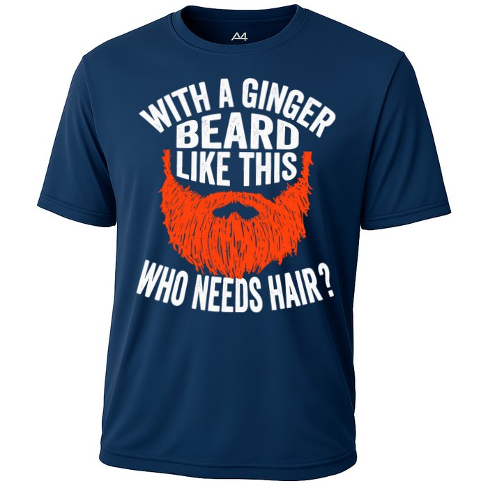 Bearded Bald Man Ginger Beard Funny Sarcastic Saying Performance Shirt