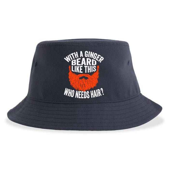 Bearded Bald Man Ginger Beard Funny Sarcastic Saying Sustainable Bucket Hat