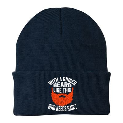 Bearded Bald Man Ginger Beard Funny Sarcastic Saying Beanie
