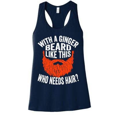 Bearded Bald Man Ginger Beard Funny Sarcastic Saying Womens Tank Top