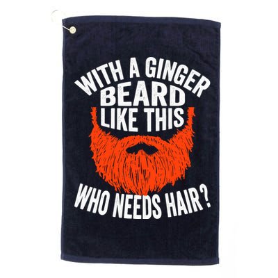 Bearded Bald Man Ginger Beard Funny Sarcastic Saying Golf Towel