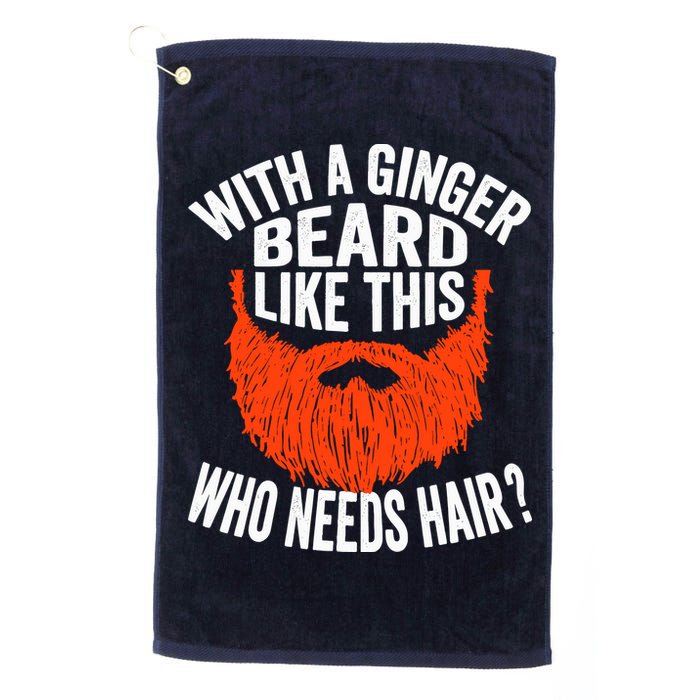 Bearded Bald Man Ginger Beard Funny Sarcastic Saying Golf Towel