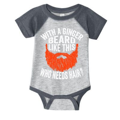 Bearded Bald Man Ginger Beard Funny Sarcastic Saying Infant Baby Jersey Bodysuit