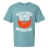 Bearded Bald Man Ginger Beard Funny Sarcastic Saying Sueded Cloud Jersey T-Shirt