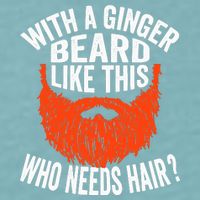 Bearded Bald Man Ginger Beard Funny Sarcastic Saying Sueded Cloud Jersey T-Shirt