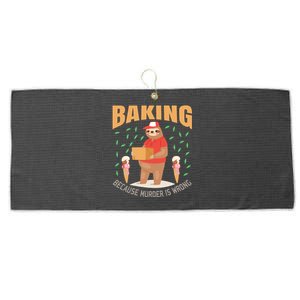 Baking Because Murder Is Wrong Large Microfiber Waffle Golf Towel