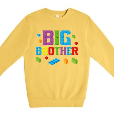 Big Brother Master Builder Building Bricks Blocks Family Set Premium Crewneck Sweatshirt