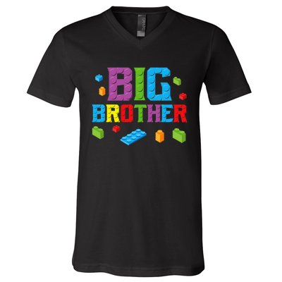 Big Brother Master Builder Building Bricks Blocks Family Set V-Neck T-Shirt