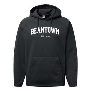 Beantown Boston Massachusetts Baked Beans New England Performance Fleece Hoodie