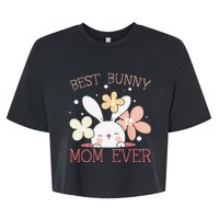 Best Bunny Mom Ever Rabbit Lover Mothers Day Mommy Bella+Canvas Jersey Crop Tee