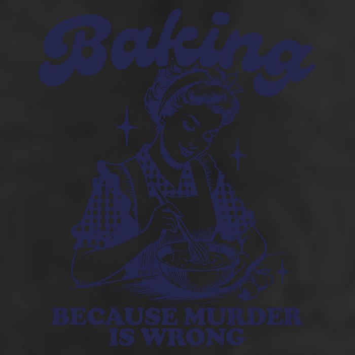 Baking Because Murder Is Wrong 7 Panel Mesh Trucker Snapback Hat