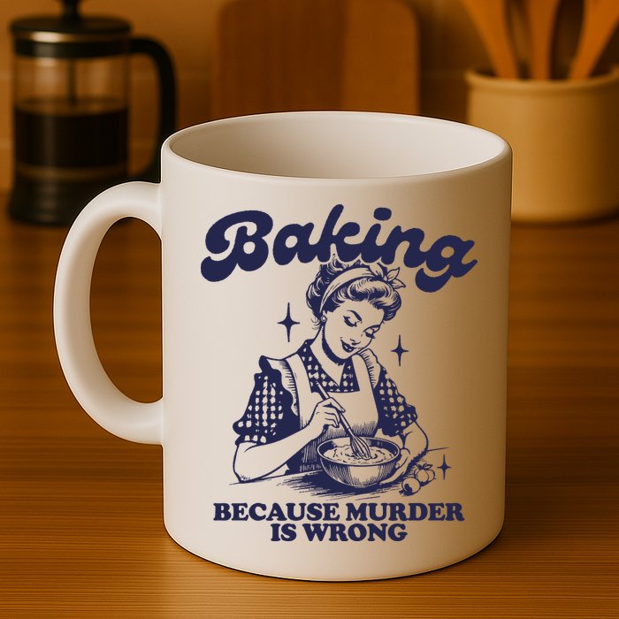 Baking Because Murder Is Wrong Mug
