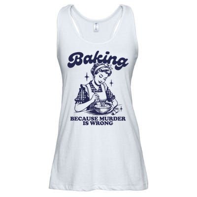 Baking Because Murder Is Wrong Ladies Essential Flowy Tank