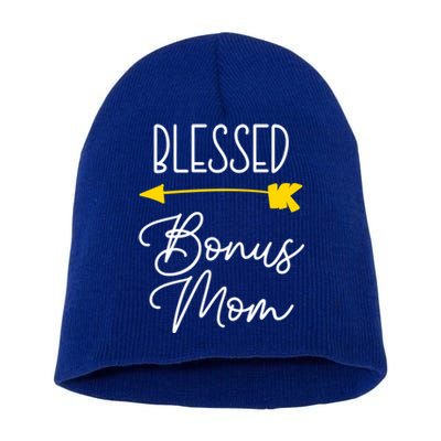 Blessed Bonus Mom Cute Cool Great Gift Short Acrylic Beanie