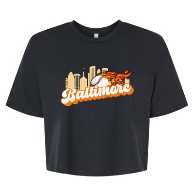 Baltimore Baseball Minimal City Skyline Bella+Canvas Jersey Crop Tee