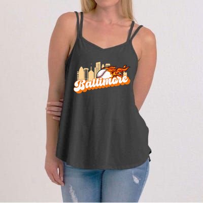 Baltimore Baseball Minimal City Skyline Women's Strappy Tank