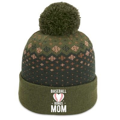 Baseball Bonus Mom Step Mom Ball Heart Team Mother's Day Funny Gift The Baniff Cuffed Pom Beanie