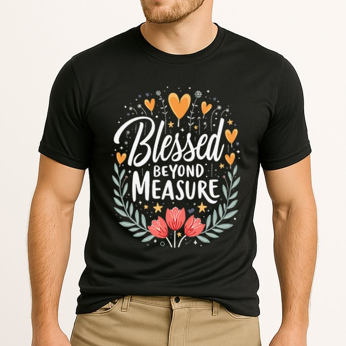 Blessed Beyond Measure Cute Floral Christian Cooling Performance Crew T-Shirt