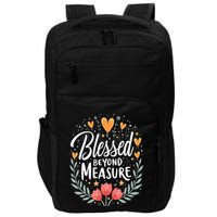 Blessed Beyond Measure Cute Floral Christian Impact Tech Backpack
