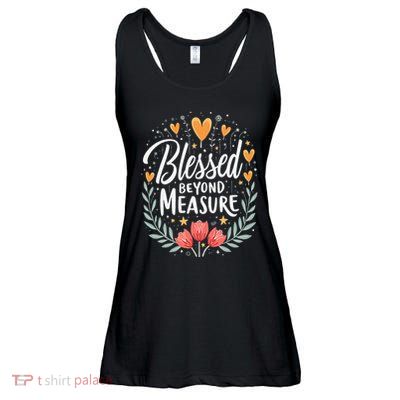 Blessed Beyond Measure Cute Floral Christian Ladies Essential Flowy Tank