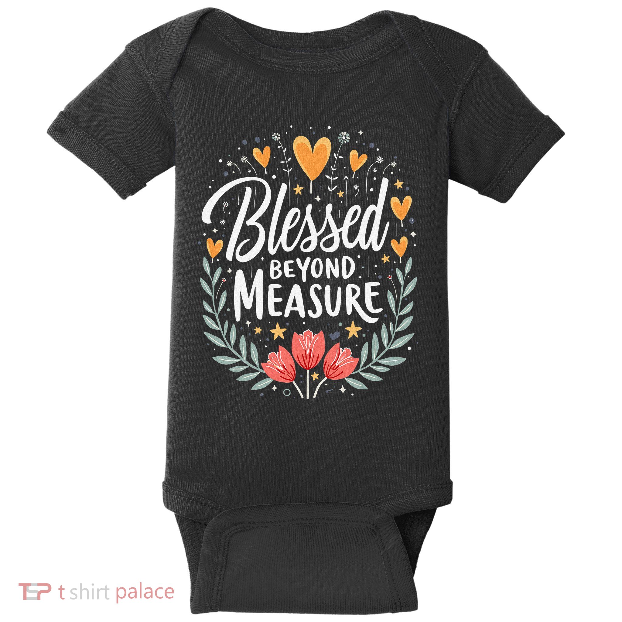 Blessed Beyond Measure Cute Floral Christian Baby Bodysuit
