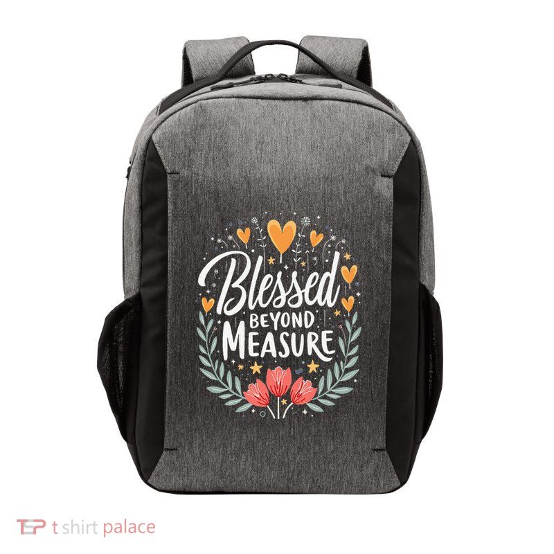 Blessed Beyond Measure Cute Floral Christian Vector Backpack