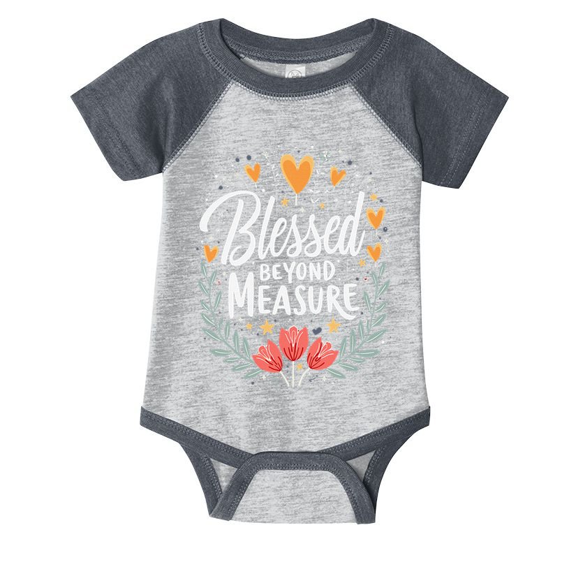 Blessed Beyond Measure Cute Floral Christian Infant Baby Jersey Bodysuit