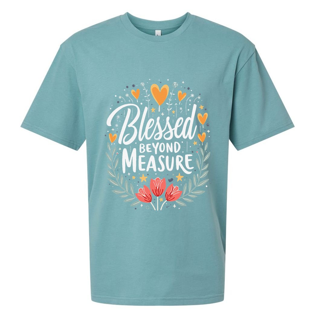 Blessed Beyond Measure Cute Floral Christian Sueded Cloud Jersey T-Shirt