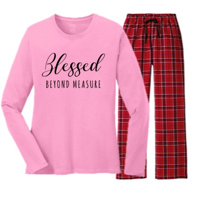 Blessed Beyond Measure Women's Long Sleeve Flannel Pajama Set 