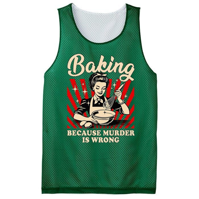 Baking Because Murder Is Wrong Mesh Reversible Basketball Jersey Tank