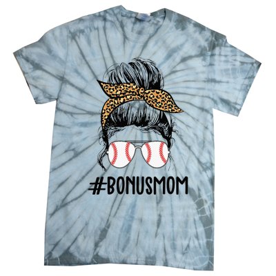 Baseball Bonus Mom Life Messy Bun Stepmom Life Messy Bun Tie-Dye T-Shirt