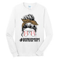 Baseball Bonus Mom Life Messy Bun Stepmom Life Messy Bun Tall Long Sleeve T-Shirt