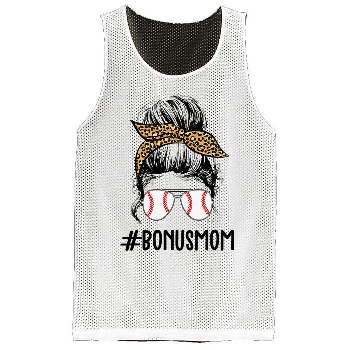 Baseball Bonus Mom Life Messy Bun Stepmom Life Messy Bun Mesh Reversible Basketball Jersey Tank