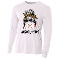 Baseball Bonus Mom Life Messy Bun Stepmom Life Messy Bun Cooling Performance Long Sleeve Crew