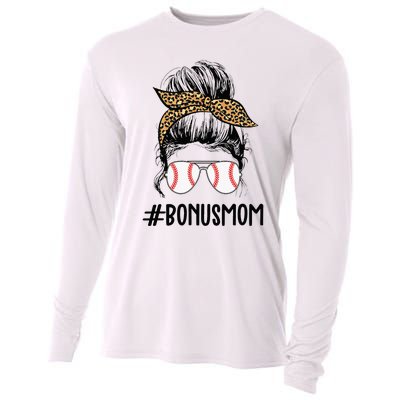 Baseball Bonus Mom Life Messy Bun Stepmom Life Messy Bun Cooling Performance Long Sleeve Crew