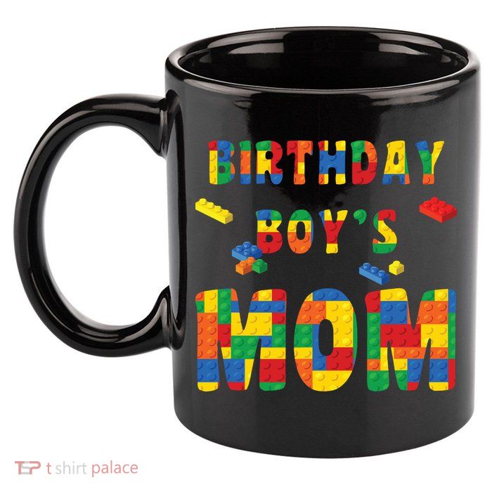 Building Block Mom Of Birthday Boy 11oz C Handle Ceramic Mug