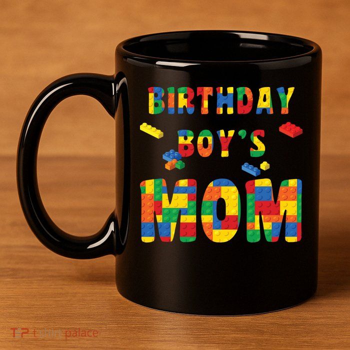Building Block Mom Of Birthday Boy 11oz C Handle Ceramic Mug