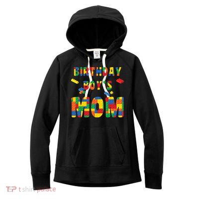 Building Block Mom Of Birthday Boy Women's Fleece Hoodie